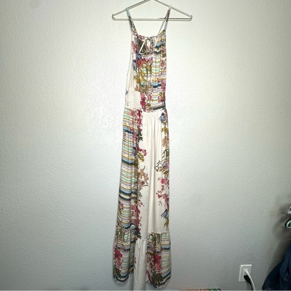 NWT Raga Women's Floral Maxi Summer Dress Smocked Waist Multi Color Small - Picture 11 of 12
